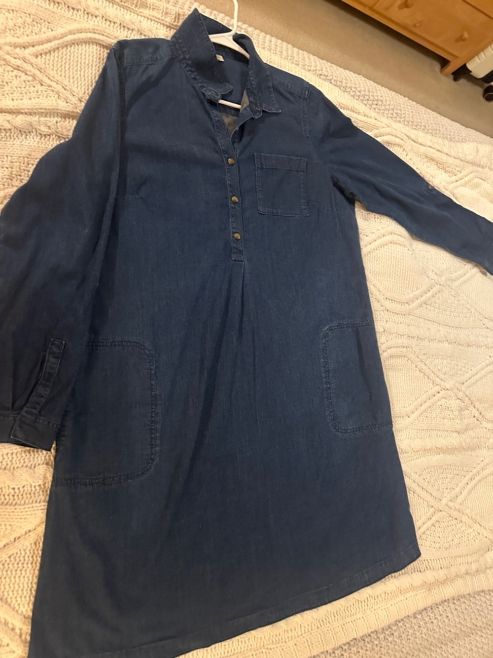 J. Jill Indigo Denim Midi Shirt Dress